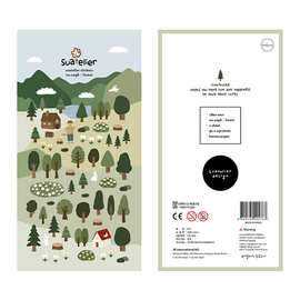 跨境韩国Suatelier森林1098纸质贴画树木绿色装饰手机手账帐贴纸