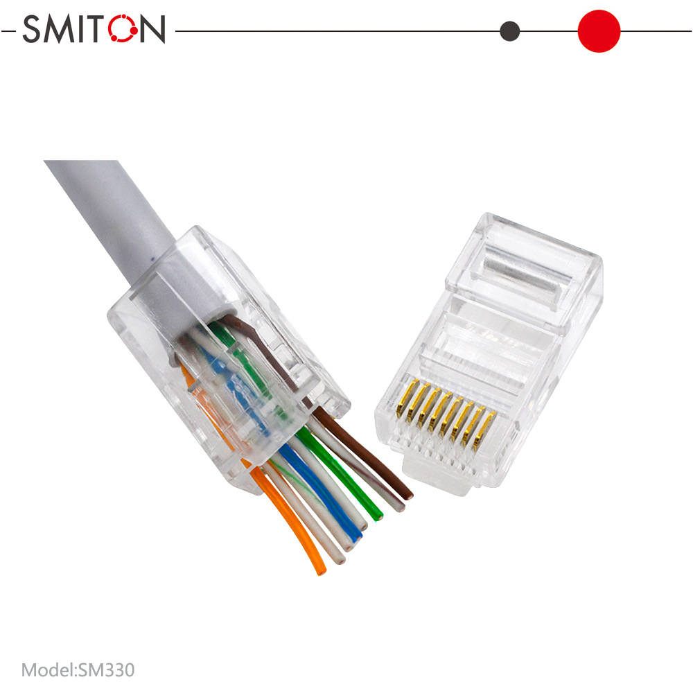 cat5超五类稳定EZ通孔方便穿线容易RJ45-8P8C水晶头镀金