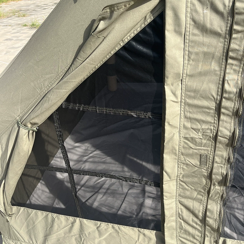 Green inflatable windproof travel tent for camping