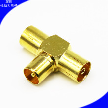 悦动力TVJ/2*TVK有线电视分配器三通TV一分二金属插头TV公转母