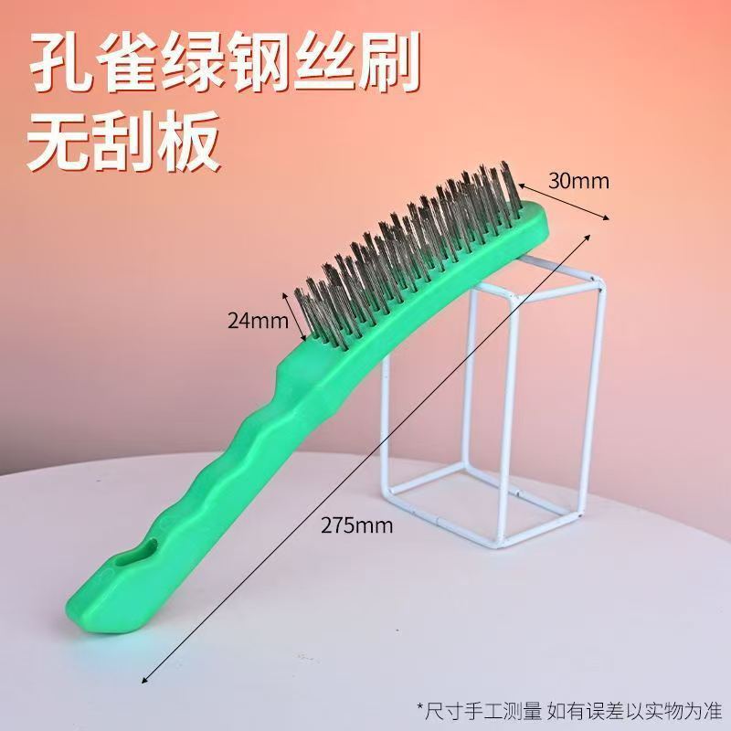 ワイヤーブラシの柄付きのプラスチック柄の暗号化4列5列6列の硬い鋼線大全工業家庭用の清潔な錆除去汚れ|undefined