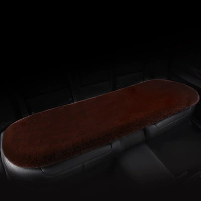 Wool pad Plush Seat Cushion Special Seat Cushion - brown-rear-seat-bench