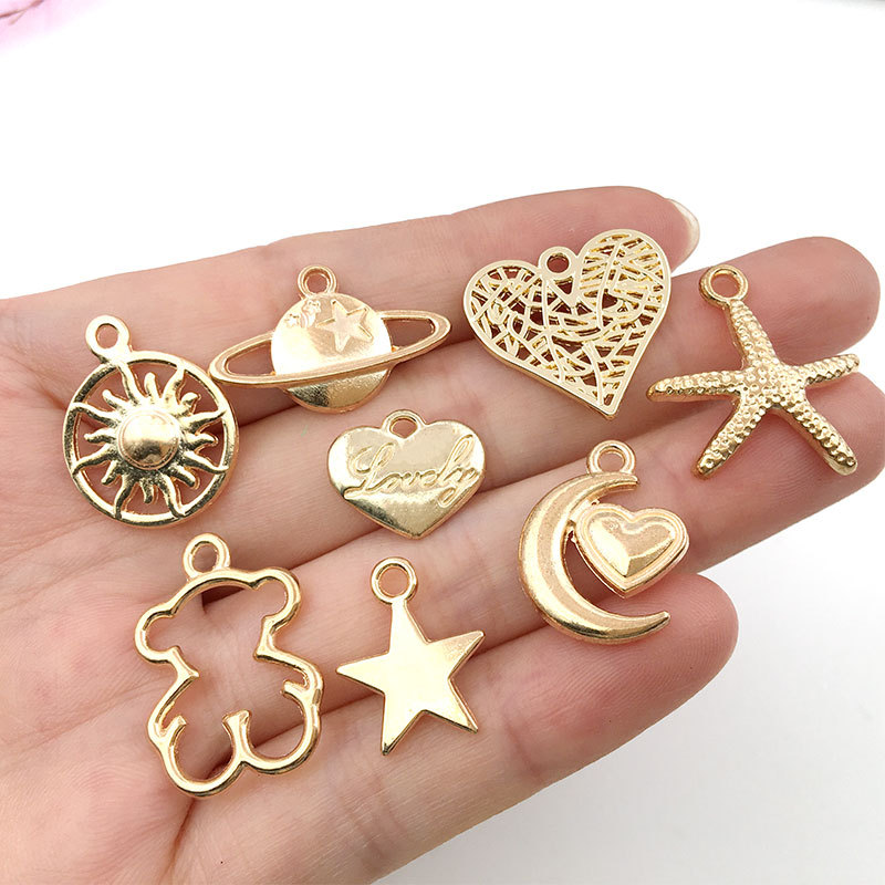 100 PCS/Package 50 PCS/Package 15-25mm Alloy Heart Shape Flower Elephant Pendant display picture 9