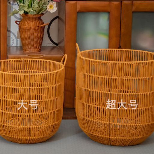 手工仿藤编防水多功能卧室洗衣篮浴室放衣服神器卫生间脏衣篓|undefined