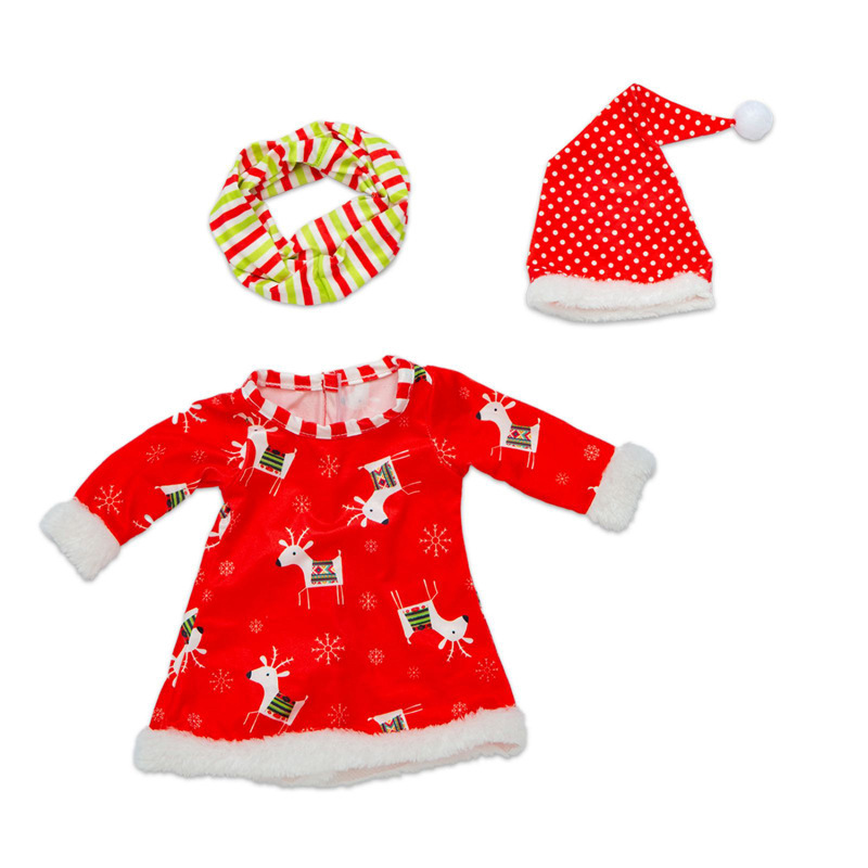 Ropa de muñeca de Navidad, muñeca americana de 45cm, muñeca vestida, venta al por mayor