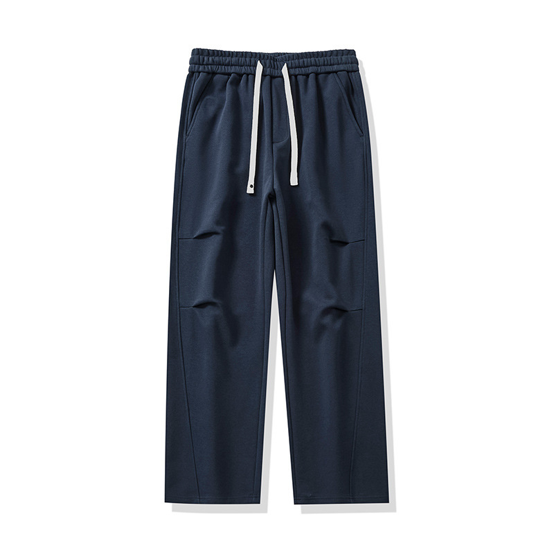 Pantalones casuales retro estadounidenses para hombres 2025 otoño nuevo estilo suelto tendencia versátil recto pantalones de color sólido negro regular image 7