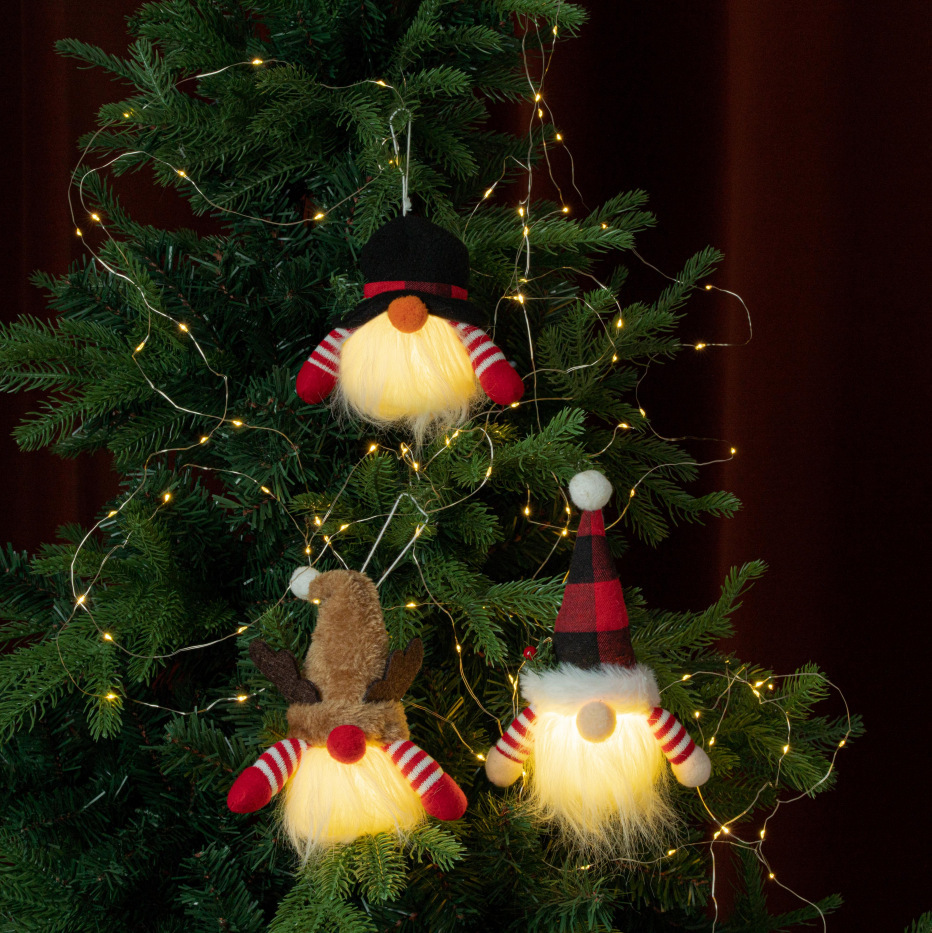 Muñecas de Navidad transfronterizas Gingerbread Man luminoso muñeca sin cara esquinilla adorable muñeca Rudolph decoraciones