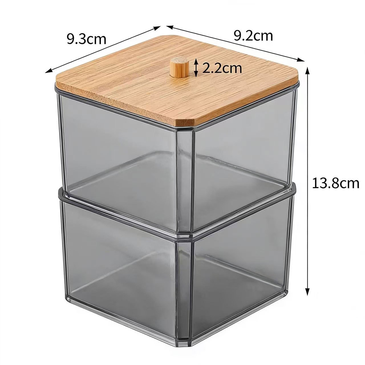 [Tienda de fábrica gris transparente] caja de almacenamiento de algodón acrílico se puede superponer portátil permeable a la ceniza para el almacenamiento de maquillaje doméstico