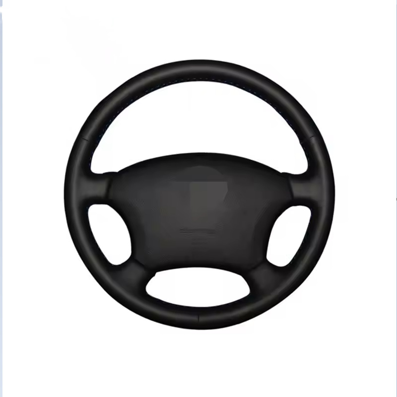 Car Leather Hand-Stitched Steering Wheel Cover Manufacturer Wholesale Cross-Border Hand-Stitched Handlebar Cover Suede Steering Wheel Cover Bc-011