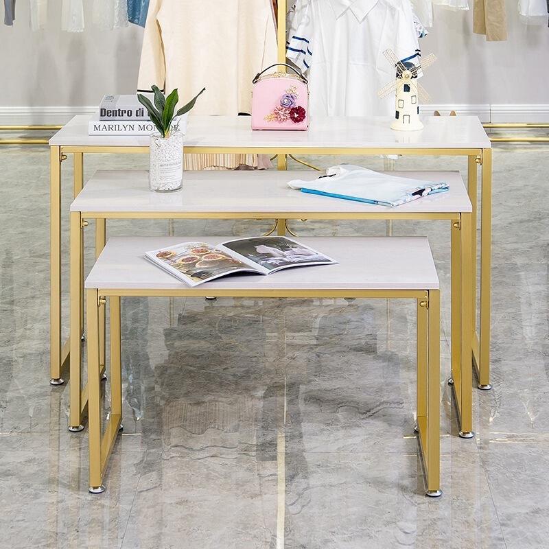 Display Table, Island Showcase, Clothing Store Display Rack, Shoe Store Bag Rack, High and Low Display Shelves
