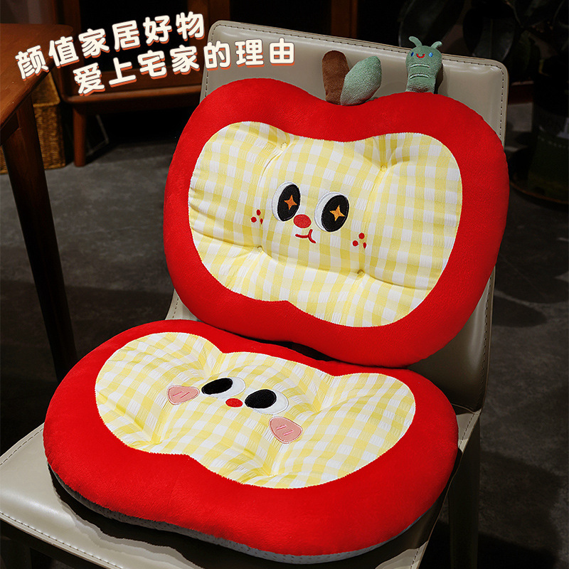 Cute almohada de manzana para niñas dormir ventana flotante almohada de tatami dormitorio sofá de oficina asiento de cintura almohada