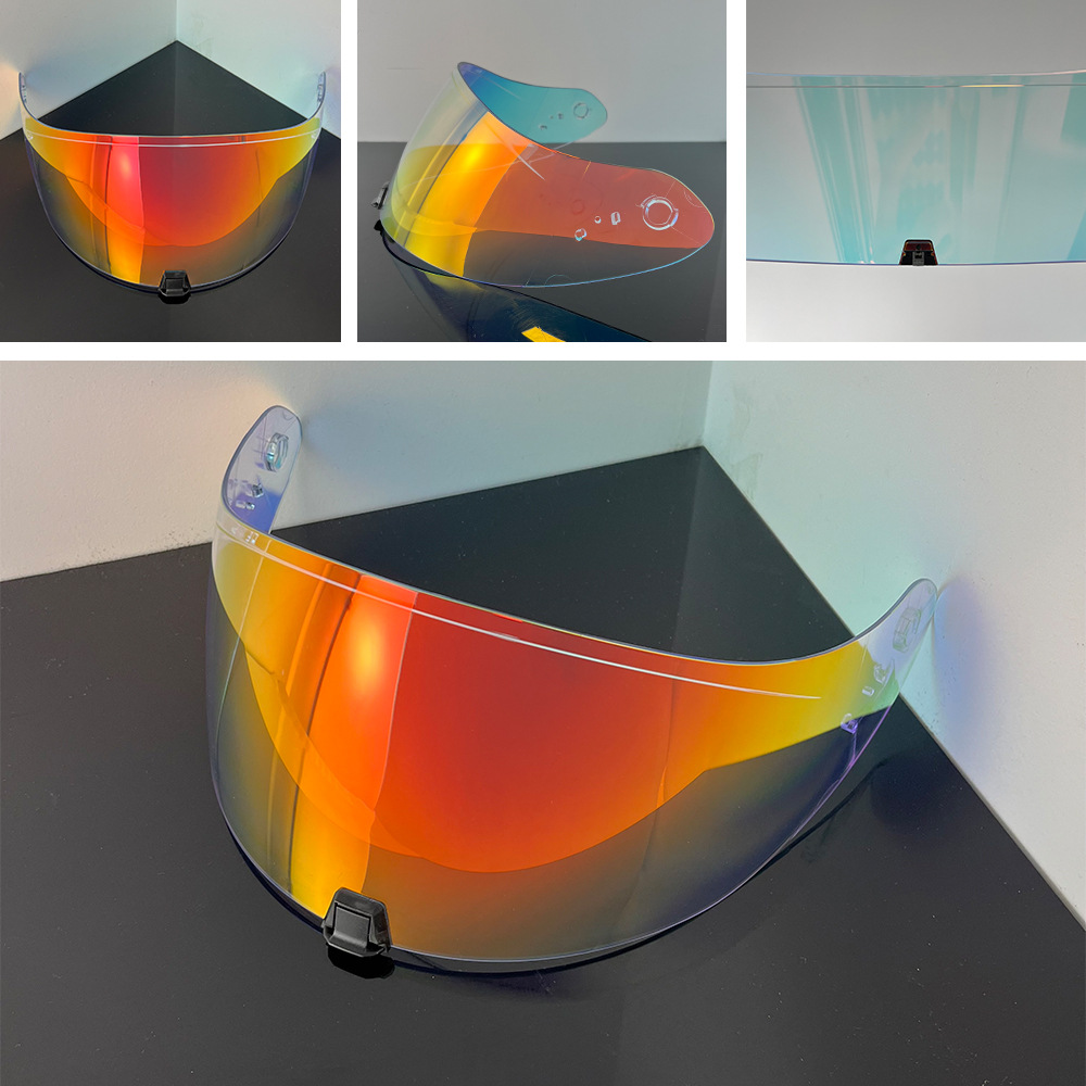 R420 Scorpion Helmet Lens R420 Full-Face Helmet Lens Electroplated Sun Protection Day and Night Universal Helmet Accessories Lock Buckle