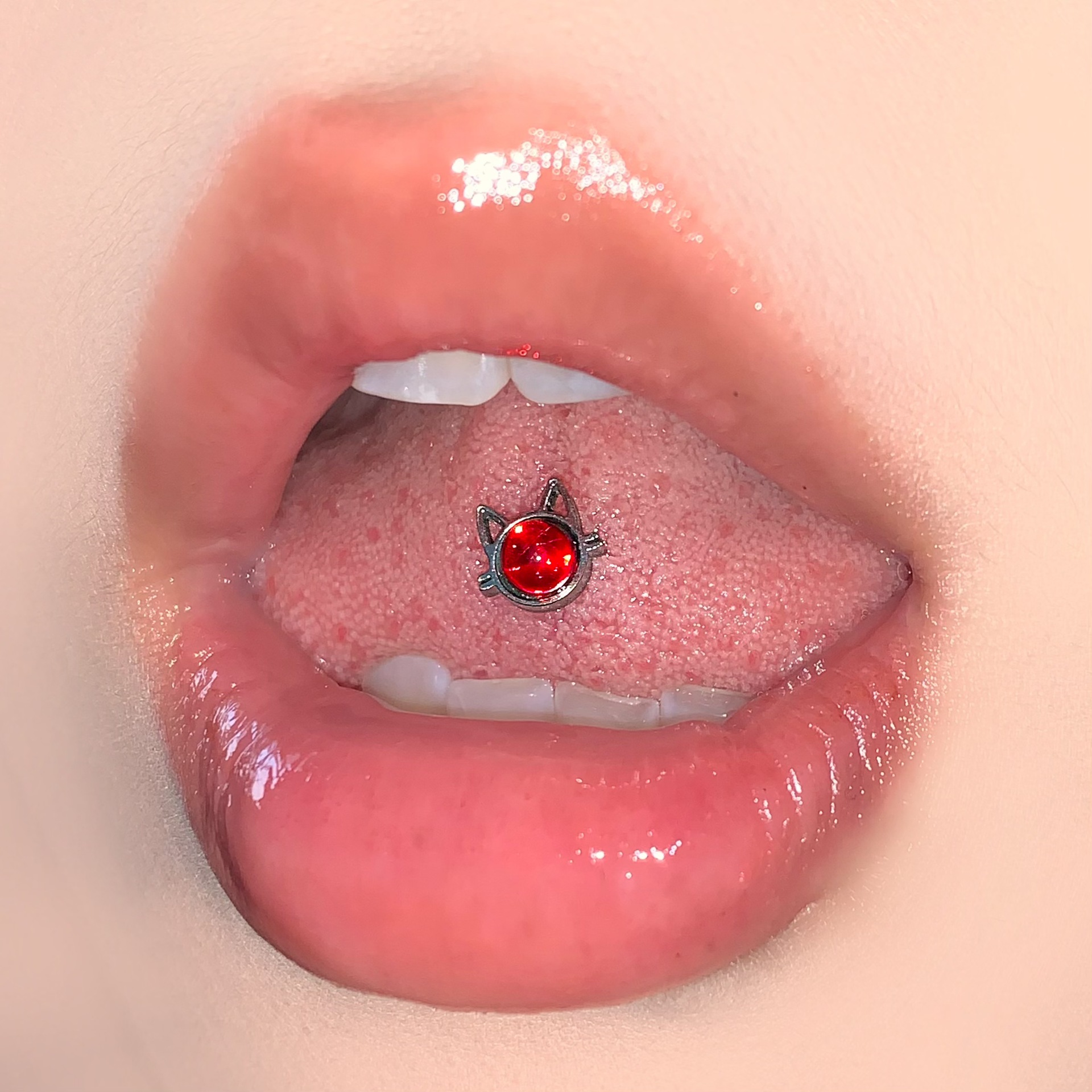Labret piercing jewelry detail image