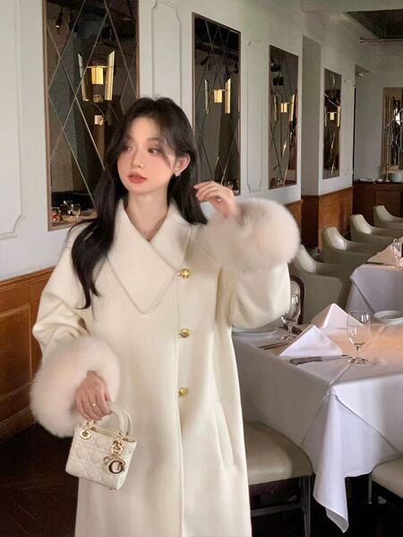 Scandinavian woolen double-sided cashmere demi-season woolen coat