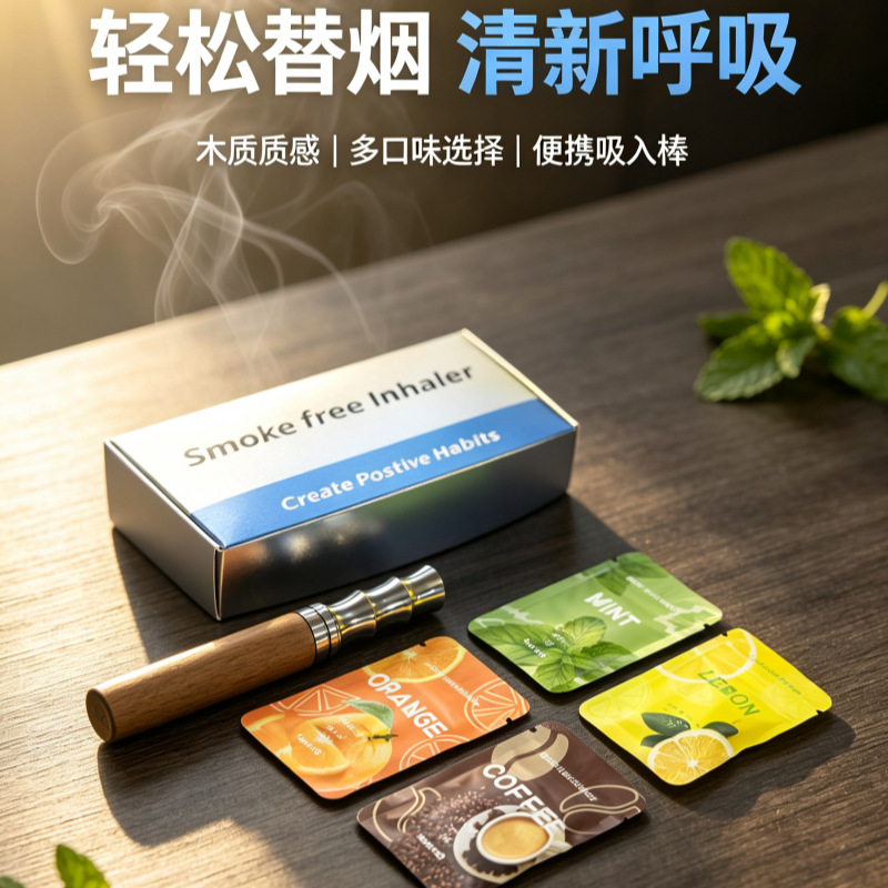 木质替烟棒 多口味清新吸入棒戒烟辅助神器替烟神器水果薄荷味芯