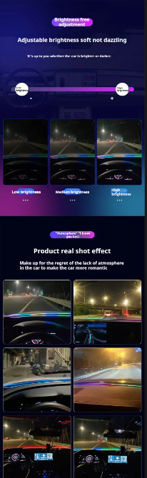 New Car Atmosphere Light USB Instrument Panel Wrap-Around through Led Windshield Silicone Light Streamer Atmosphere Light