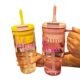 Summer new large-capacity fresh water bottle high-value simple men's and women's students Big Mac double drinking cup with straw