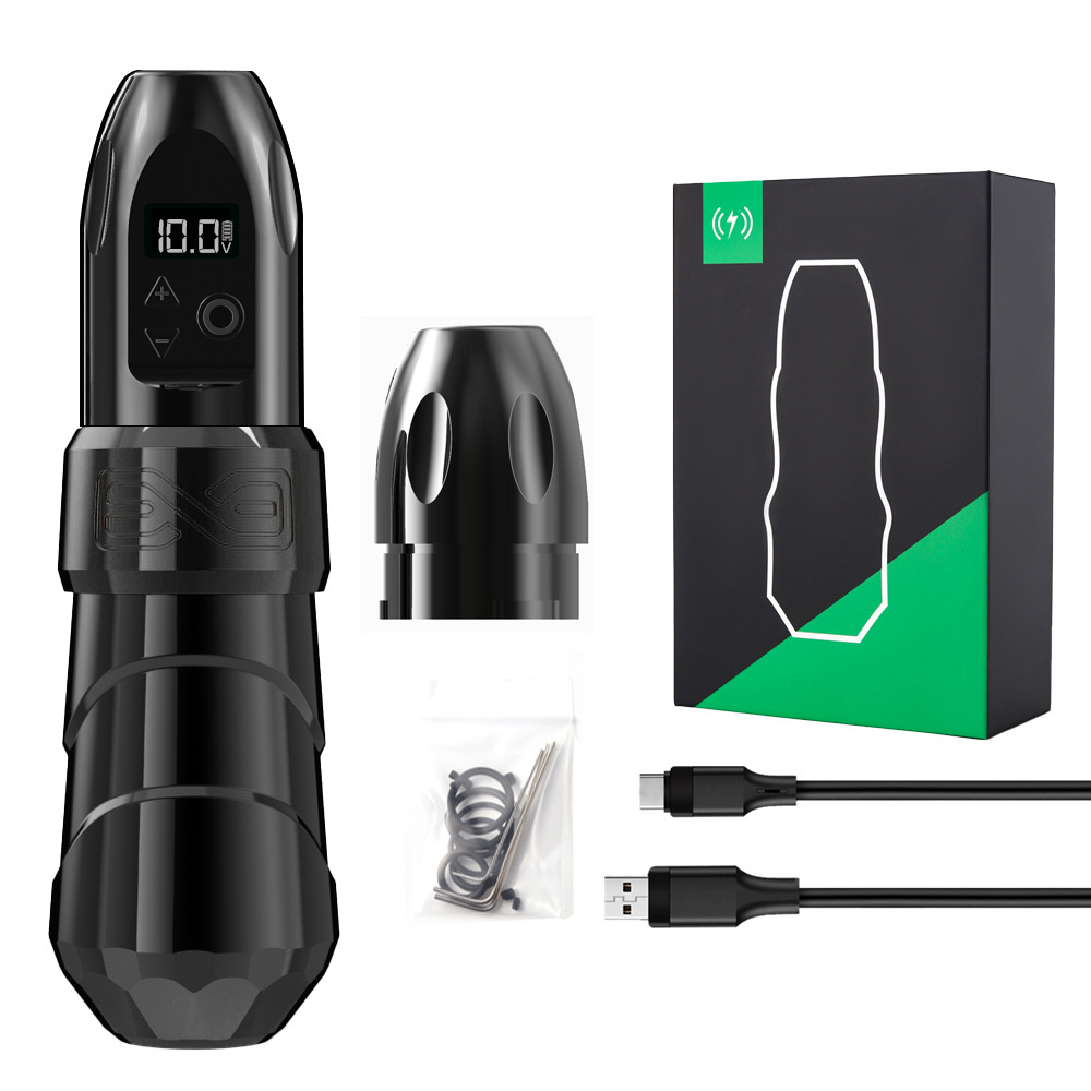 AmbitionFK tres generaciones carga tatuaje pluma con pantalla LCD tatuaje aguja máquina portátil tatuaje pluma