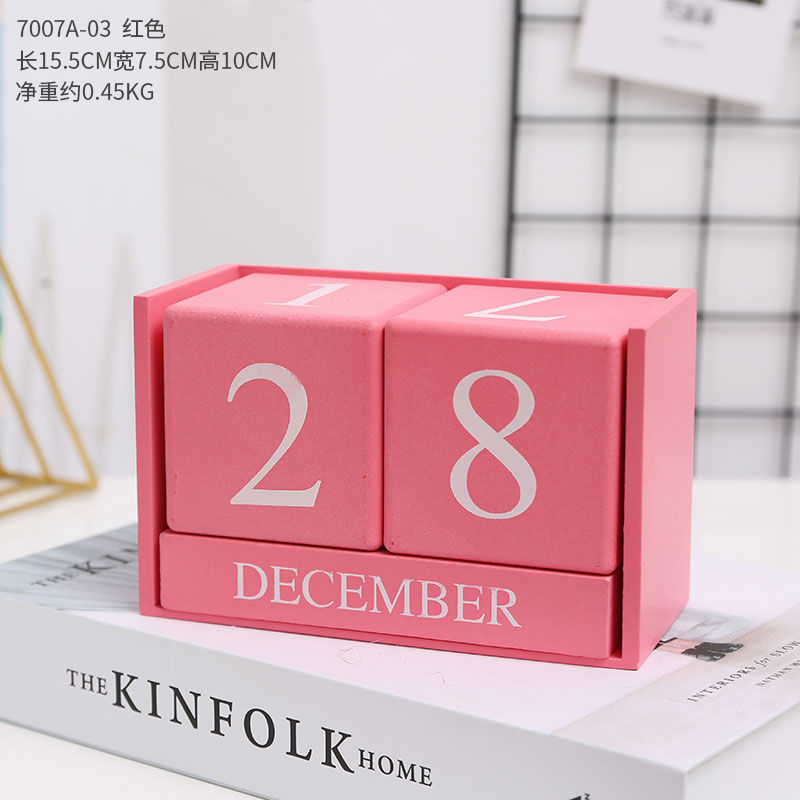 Madera Flip calendario escritorio creativo personalizado escritorio calendario hogar escritorio calendario joyería simple decoración decorativa de la tabla