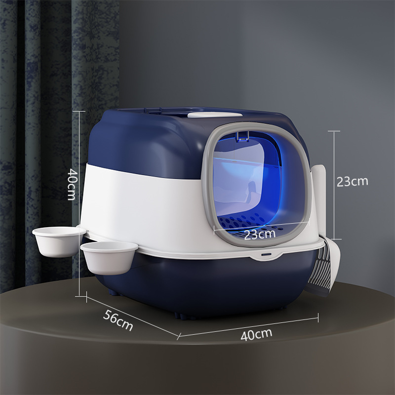 Caja de arena de gato cerrado nueva fábrica UV antibacteriano grande anti-Splash grasa gato inodoro mascotas suministros