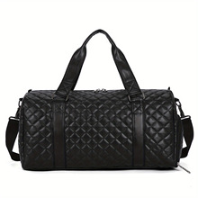 S 38991 Leather Travel Bag Wet Dry Shoe Compartment ��;����