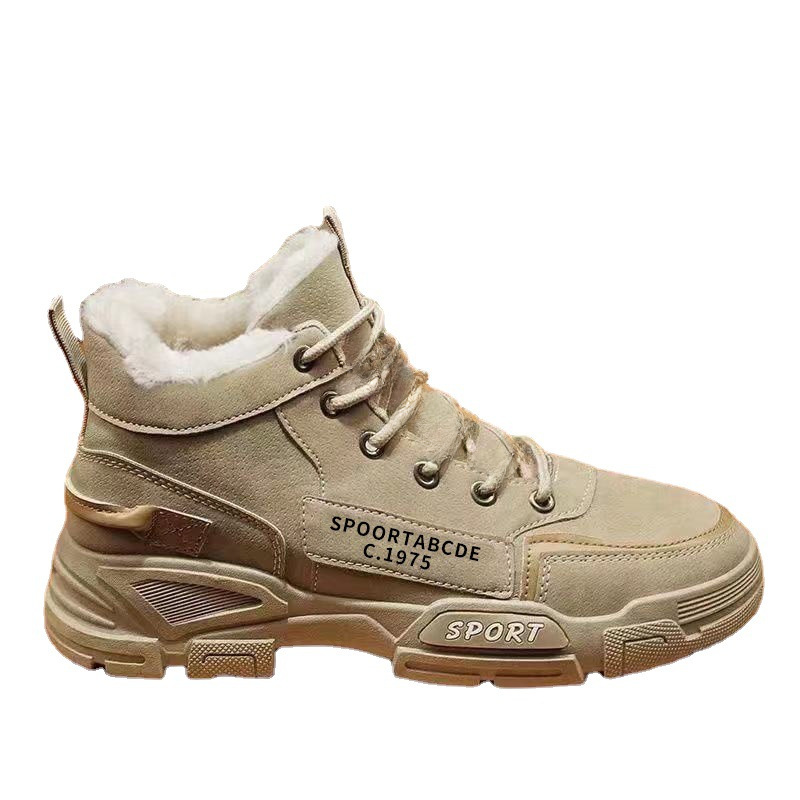 Vinterstøvler Herrestøvler med høy topp, snøstøvler til alle anledninger, fritidsstøvler, fleecefôrede, varme bomullssko, sikkerhetssko med tykk såle_voghion.com