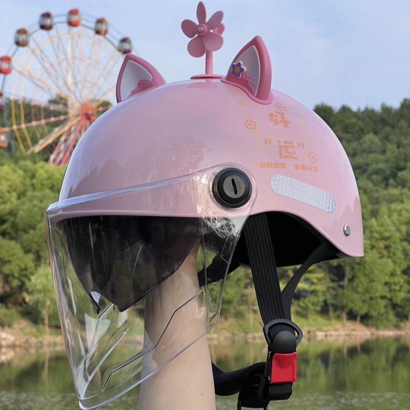 3C つば付きヘルメット電気自動車男性と女性のための美しい日焼け止め四季インターネット有名人バッテリー車ハーフヘルメット夏の日焼け止め安全ヘルメット|undefined