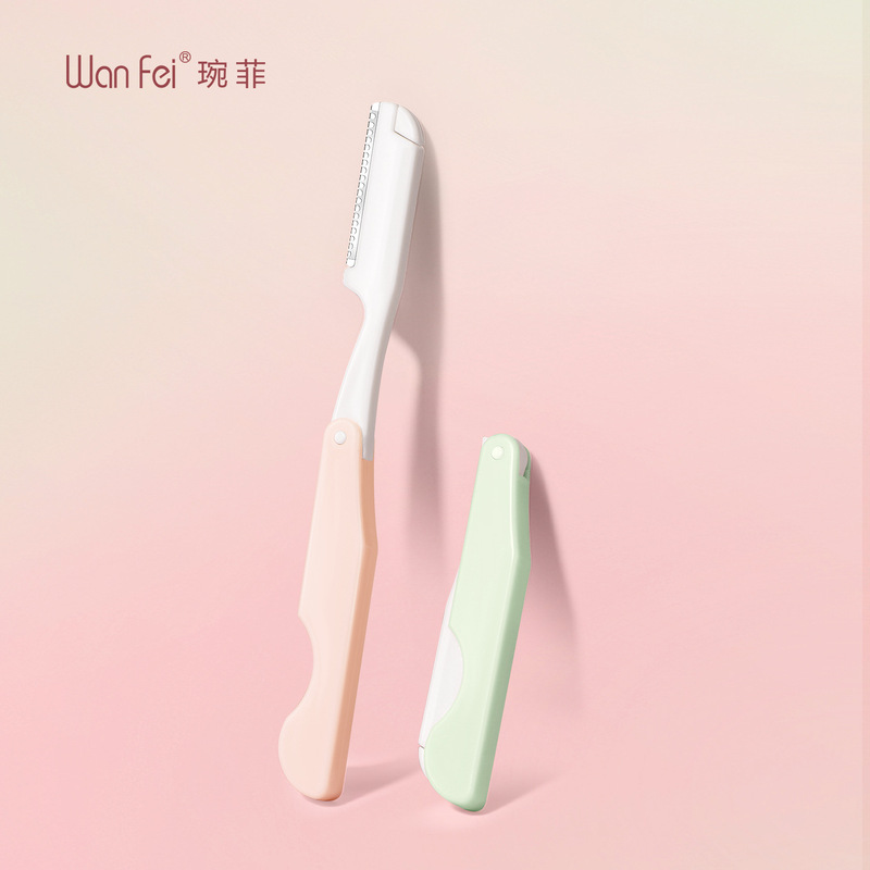 Wanfei Eyebrow Razor Foldable Eyebrow Trimmer Razor for Women Anti-Scratch Eyebrow Razor