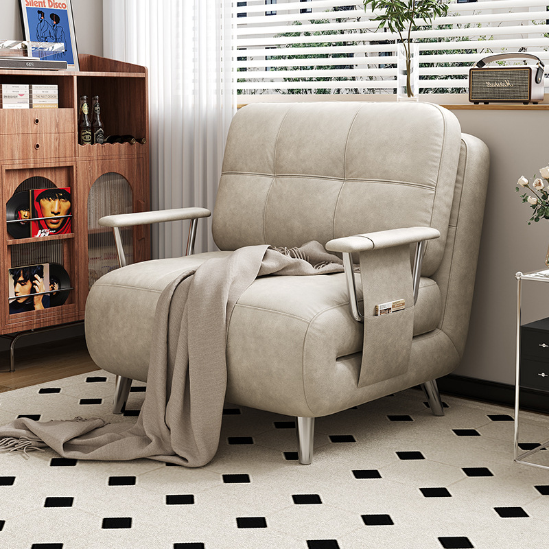 Sofá cama de estilo antiguo de estilo japonés, sofá cama plegable, sofá perezoso retráctil de doble uso pequeño retro de nuevo estilo