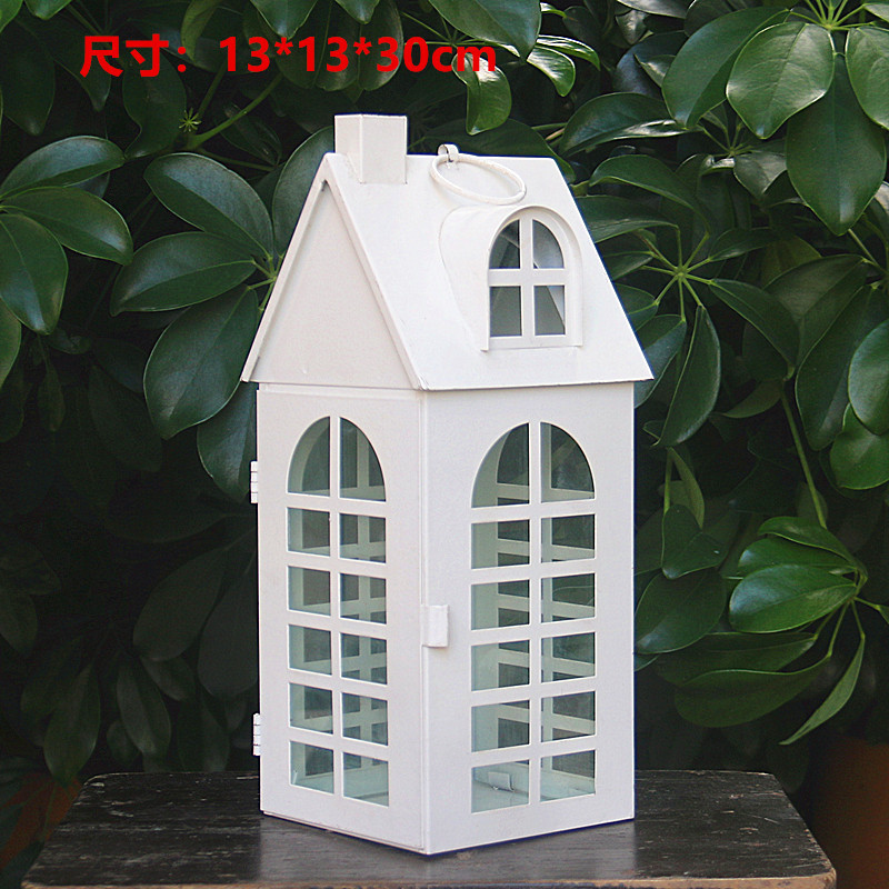 Retro hacer viejas casas de cuento de hadas lámparas de viento cabaña colgar decoración de comercio exterior de hierro forjado exportación decoración de jardín comestibles japonés