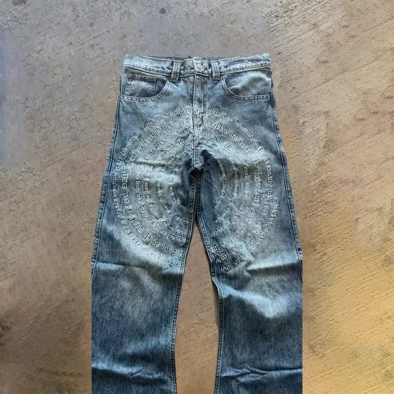 Europa y América transfronterizos tendencia hip hop americana y2k moda Harajuku personalidad callejera jeans casuales pantalones de piernas