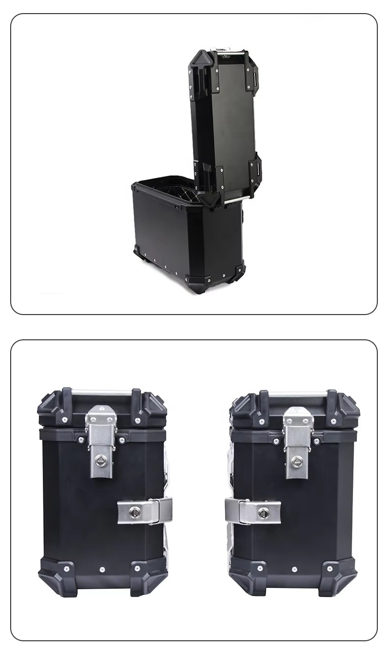 Quick release aluminum alloy box motorcycle side box X embossed side box 38L side box universal waterproof anti-collision trunk wholesale