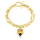 多层叠戴风手圈满钻铜镶锆狮子头吊坠十二星座狮子座<font red=H>手链</font>动物饰品