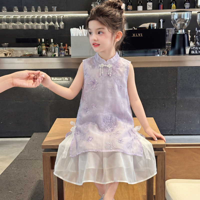 Hanfu for Girls, Summer 2026 New Style, Children's Fashionable Chinese Style Super Fairy Qipao Dress, Girls' Summer Trendy Dress Hanfu for Girls, Summer 2026 New Style, Children's Fashionable Chinese Style Super Fairy Qipao Dress, Girls' Summer Trendy Dress