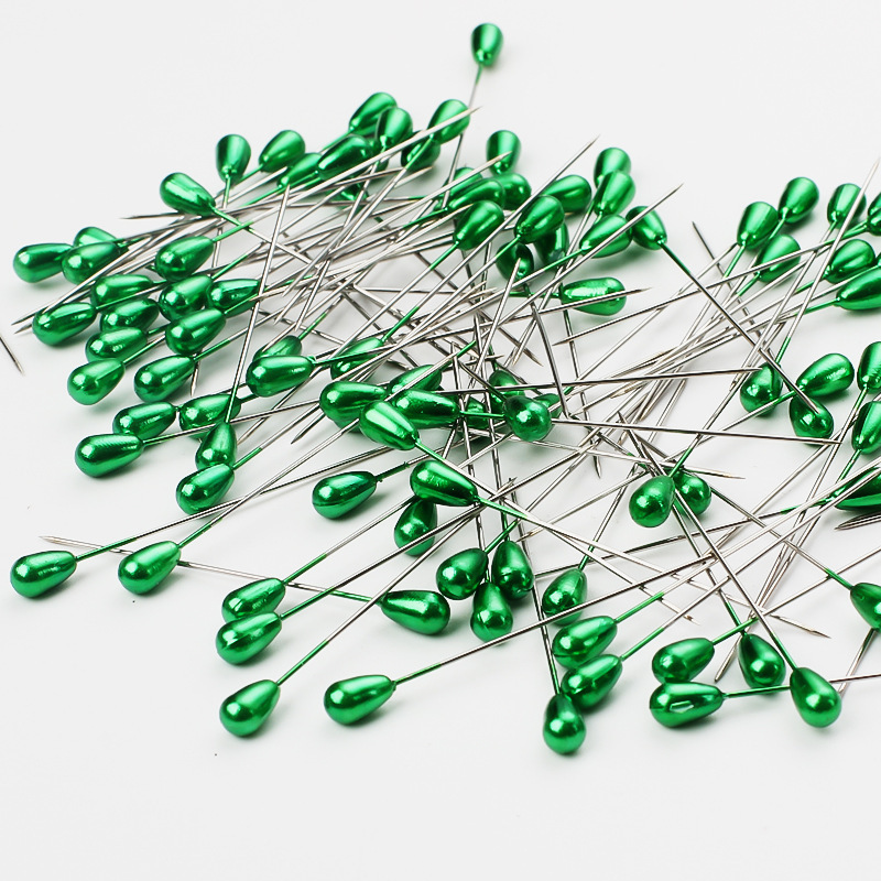 Agujas de perlas de color de posicionamiento DIY herramientas de mosaico de costura de perlas en forma de pera agujas de posicionamiento de bordado cruzado 100 piezas / caja