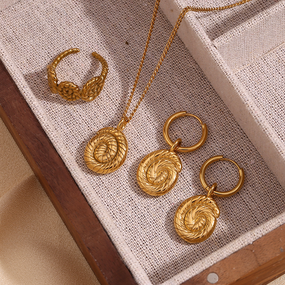 Thread Spiral Snail Stainless Steel Fine Jewelry