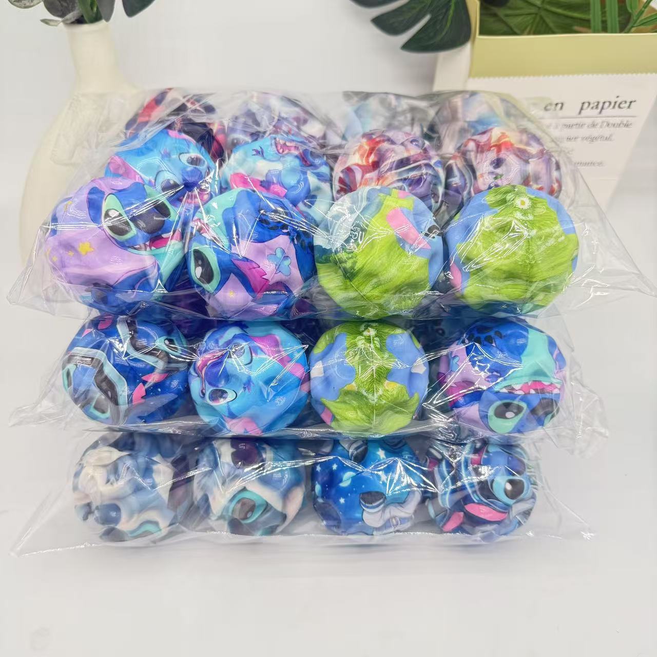 Pelota elástica de pulsera Stitch Moonstone para niños, juguete de cuerda, pelota saltarina, pelota de fuerza para muñeca, pelota de fitness al por mayor