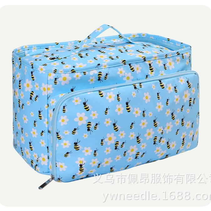 Nueva talla grande mejorada bolsa de lana de ganchillo de tres agujeros bolsa de almacenamiento herramienta de tejido de almacenamiento multifunción bolsa vacía al por mayor