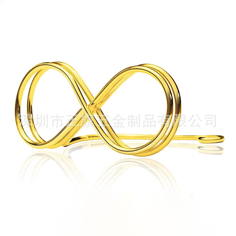 Venta caliente transfronteriza Nuevo clip de asiento de boda en forma de 8 con asiento Tarjeta de asiento romántico clip de nota de escritorio de restaurante de hotel