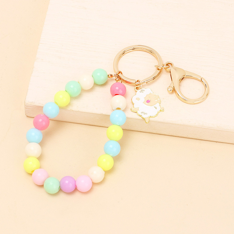 Keychain Classification Cute Letter Sheep Flower Sequins Alloy Resin Keychain