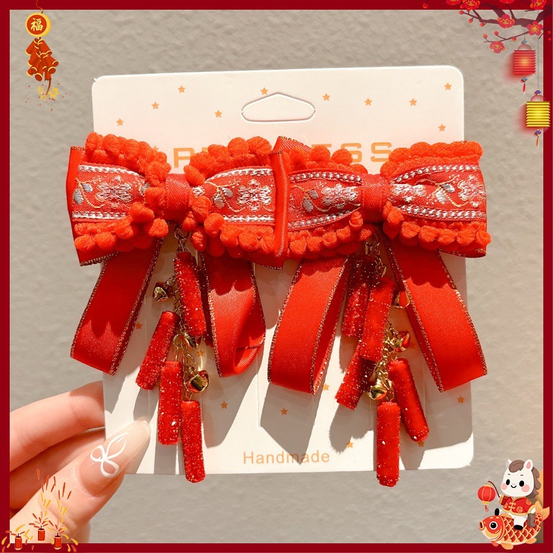 Horquilla Infantil con Borlas Chinas Hecha a Mano para Año Nuevo y Hanfu