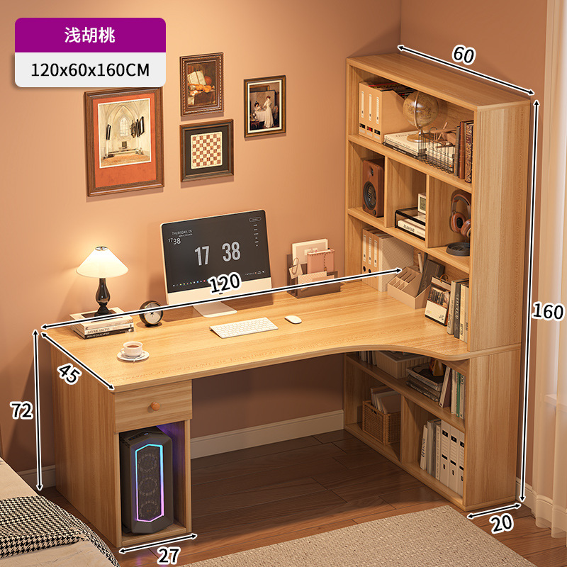 Mesa de escritorio, estante de escritorio, mesa de esquina, estudio, mesa de estudio doméstica, mesa de computadora moderna y simple, mesa de oficina y silla.