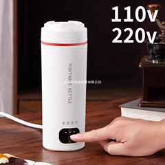 110V伏220v便携式烧水杯壶小型电热水壶恒温加热水杯迷你旅行台湾