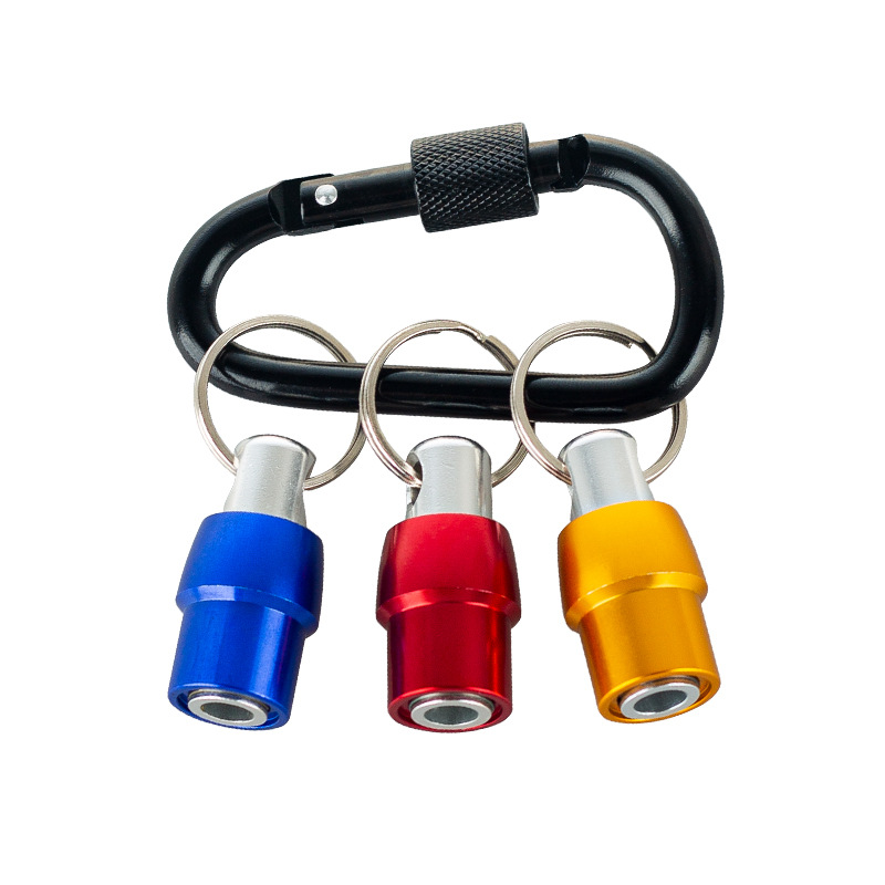 6PC彩色登山扣套筒接杆金黄三槽延长杆1/4"批头快换钥匙扣套装