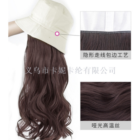 Peruca de mujer cabello largo sombrero de moda largo cabello rizado verano en línea estilo de cabeza completa