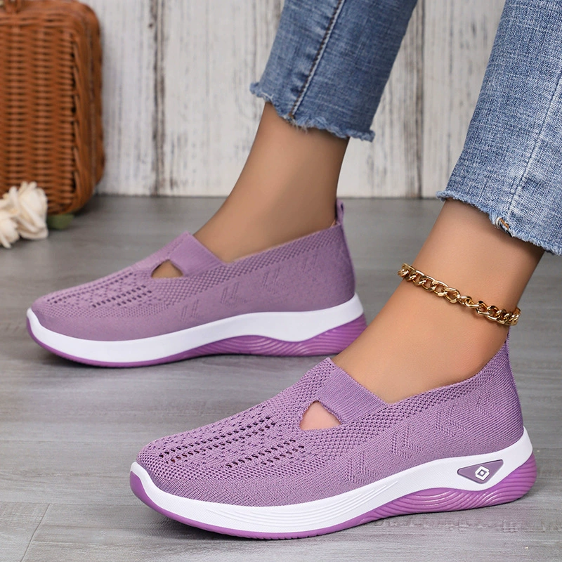 Женские универсальные осенние дышащие туфли, дропшиппинг, повседневные слипоны на мягкой подошве из сетки, обувь для мам, напрямую от производителя