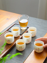 羊脂玉茶杯陶瓷功夫小茶杯单杯主人杯茶具茶盏套装茶碗品茗高白瓷