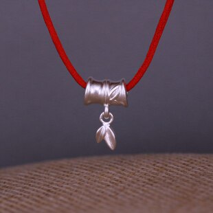Foot Silver 999 Slub Leaf Bracelet 925 Sterling Silver Handmade Beaded Rope Bracelet Beaded Jewelry