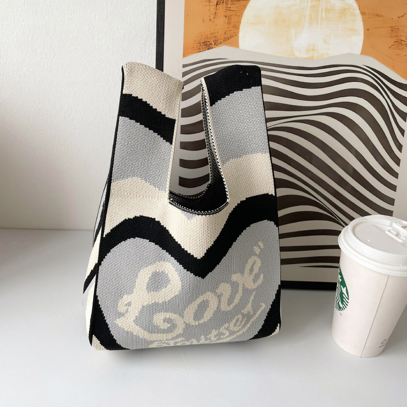 Bolsos, diseño de nicho femenino, bolso de punto personalizado, bolso tejido de un solo hombro de punto de todo fósforo, bolso de mano, bolso de mano