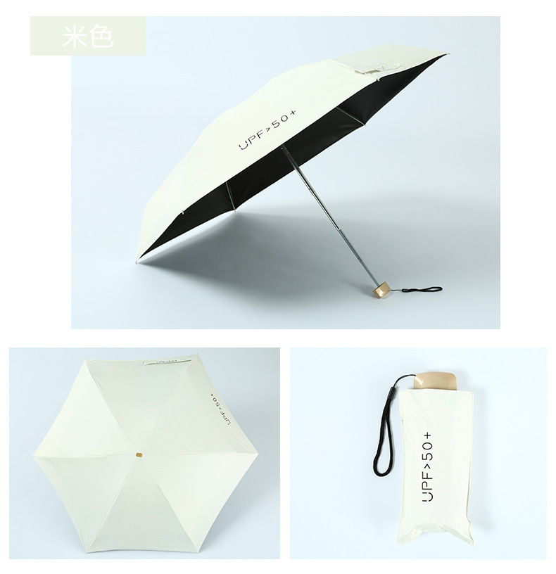 Paraguas de bolsillo plegable mini de cinco pliegues, paraguas publicitario manual tipo cápsula con impresión, paraguas portátil para dropshipping
